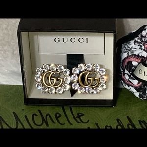 Gucci Double G Marmont Crystal Earrings
